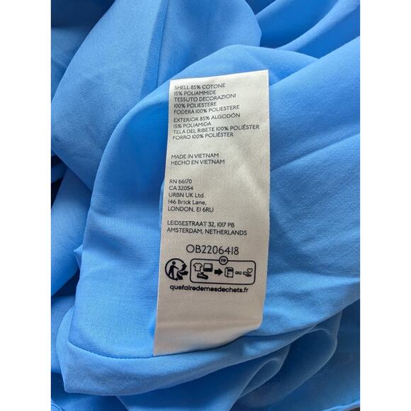 NWT Anthropologie Halter V-Neck Fit & Flare Midi Dress Sz XL Blue Floral #8E513 - Picture 10 of 11